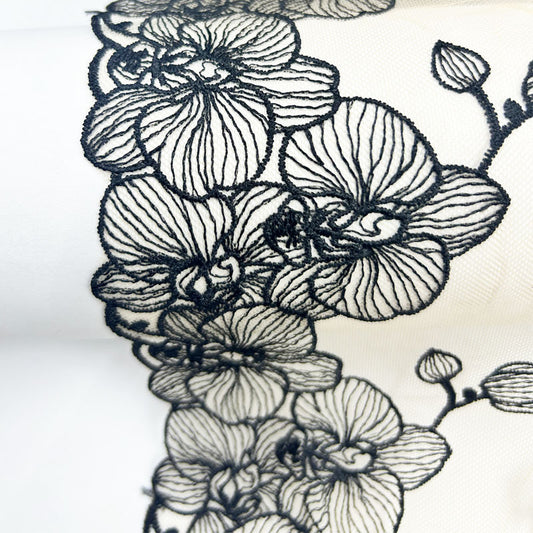 FREEDOMBEAUTY | Factory Spot Black Lines Rose Underwear Embroidery Lace Water Soluble Mesh Embroidery Lace Clothing Home Textile Accessories