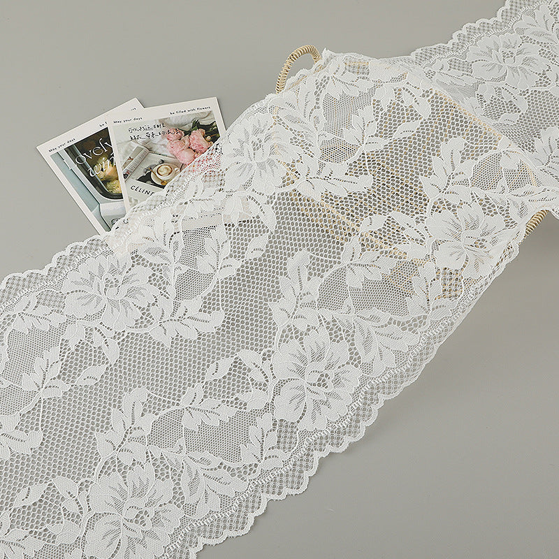 FREEDOMBEAUTY | [stretch] White bilateral lace, nylon elastic lace, clothing skirt lace accessories, spot