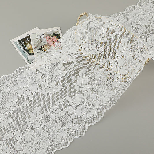FREEDOMBEAUTY | [stretch] White bilateral lace, nylon elastic lace, clothing skirt lace accessories, spot