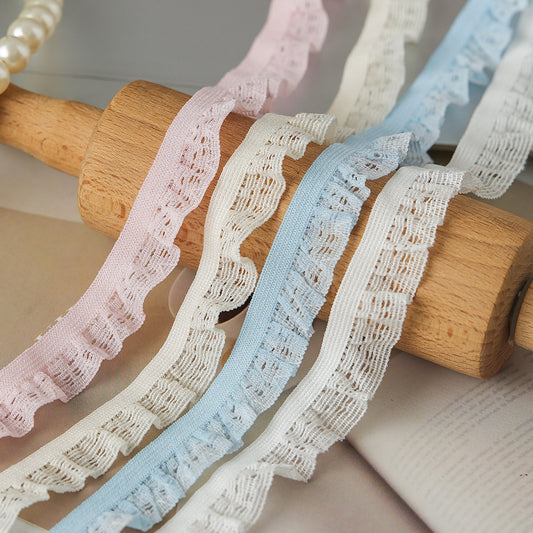 FREEDOMBEAUTY | Factory direct 1.8CM polyester color elastic fungus lace elastic band, shower cap toy decorative elastic band