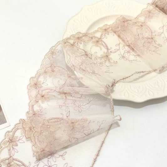 FREEDOMBEAUTY | Spot exquisite vine embroidery mesh lace accessories decorative fabric design clothing DIY
