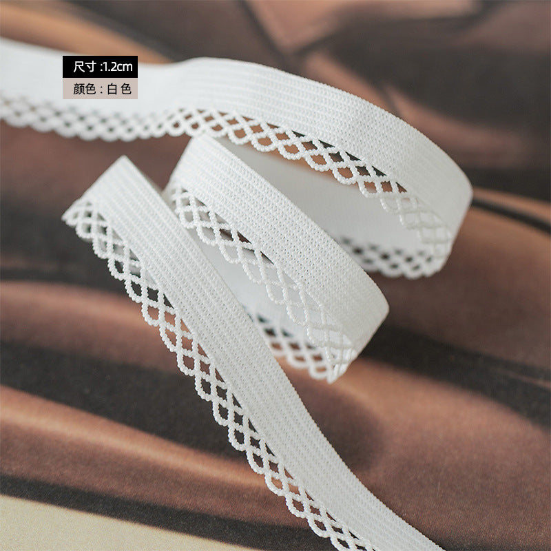 FREEDOMBEAUTY | Factory Direct 1.2CM Unilateral Mesh Nylon Elastic Elastic Band, Spot Supply, Underwear Embossing Mesh Belt