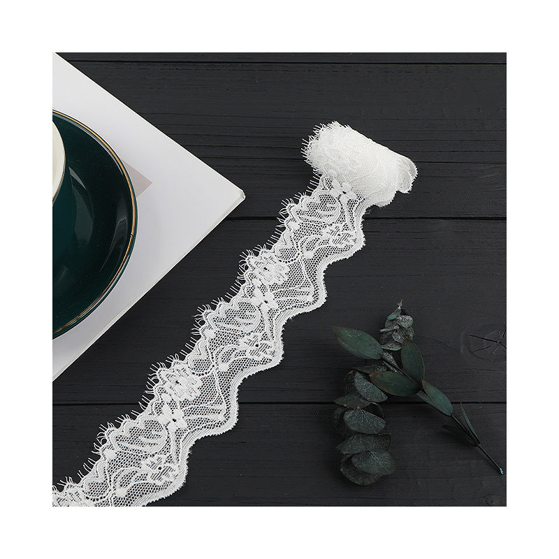 FREEDOMBEAUTY | [stretch] White warp knitted lace, elastic lace, exquisite wavy lace, home textile lace accessories