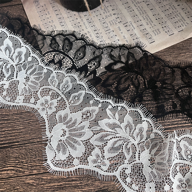 FREEDOMBEAUTY | Factory direct sales spot French 13cm non-elastic eyelash lace, handmade DIY wedding dress eyelash lace supplement