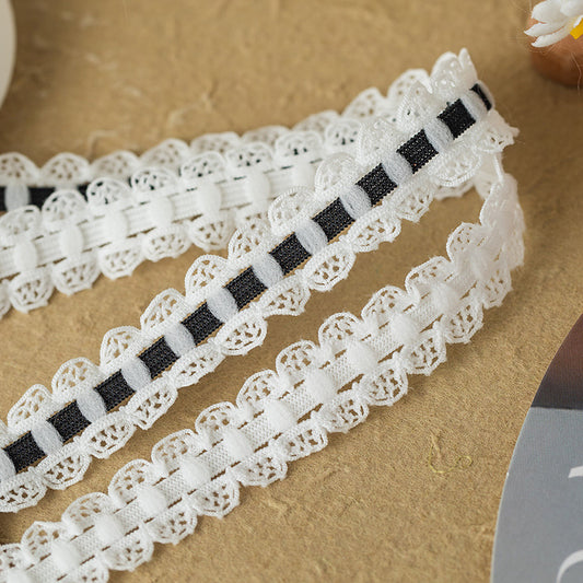 FREEDOMBEAUTY | Factory direct 1.7CM round ball bilateral mesh bud color elastic belt spot DIY toy doll decoration elastic