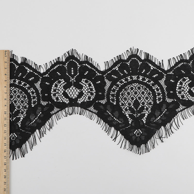 FREEDOMBEAUTY | [no- stretch] brocade cotton eyelash lace, blended non-elastic lace edge, Lolita children's lace accessories, spot