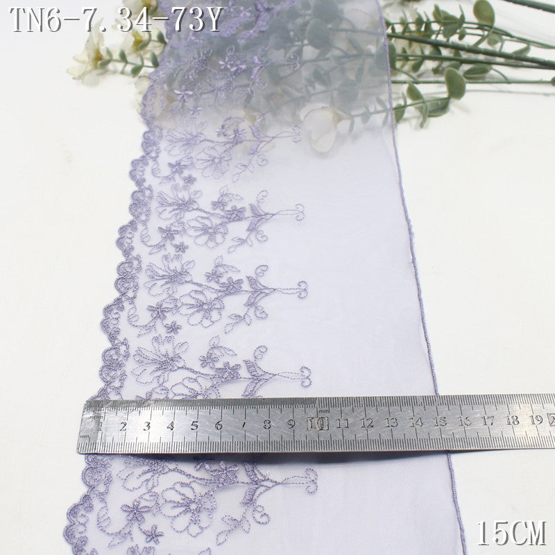 FREEDOMBEAUTY | [1Pack] Multi-color light mesh embroidery lace fresh and exquisite small flower cluster 20.5cm Mori clothing lace accessories