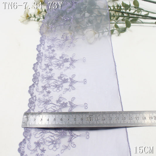 FREEDOMBEAUTY | [1Pack] Multi-color light mesh embroidery lace fresh and exquisite small flower cluster 20.5cm Mori clothing lace accessories