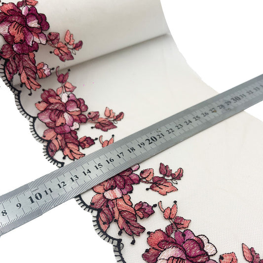 FREEDOMBEAUTY | Spot skin tone pressed yarn flower mesh underwear embroidery flower trim accessories home textile curtain sofa cushion decoration