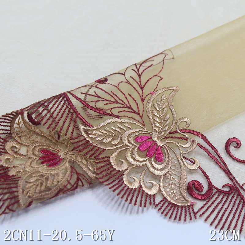 FREEDOMBEAUTY | Three-color mesh delicate butterfly flower embroidered lace, classical clothing curtain sofa cushion lace accessories