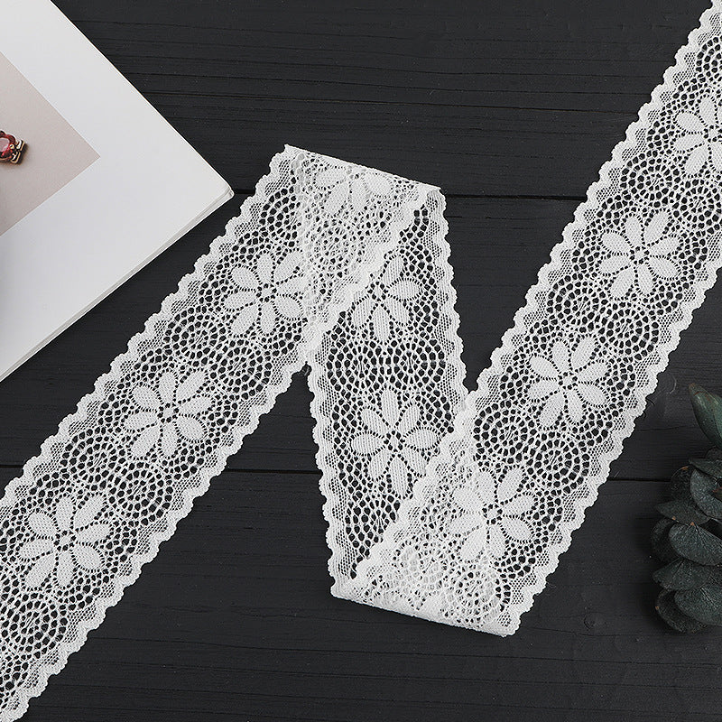FREEDOMBEAUTY | [stretch] 5.5cm elastic lace, unilateral hollow lace, small fresh home textile clothing lace accessories