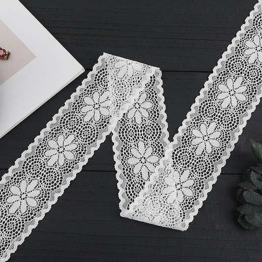 FREEDOMBEAUTY | [stretch] 5.5cm elastic lace, unilateral hollow lace, small fresh home textile clothing lace accessories