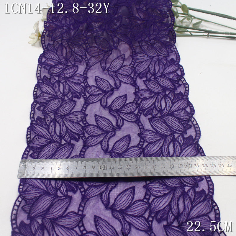FREEDOMBEAUTY | Spot multi-color non-elastic mesh embroidery lace full leaf 22cm middle-aged clothing dress-up lace accessories