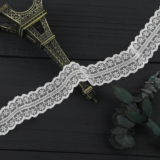 FREEDOMBEAUTY | [stretch] 2cm white lace, nylon elastic lace edge, neckline cuffs, clothing, exquisite lace lace accessories