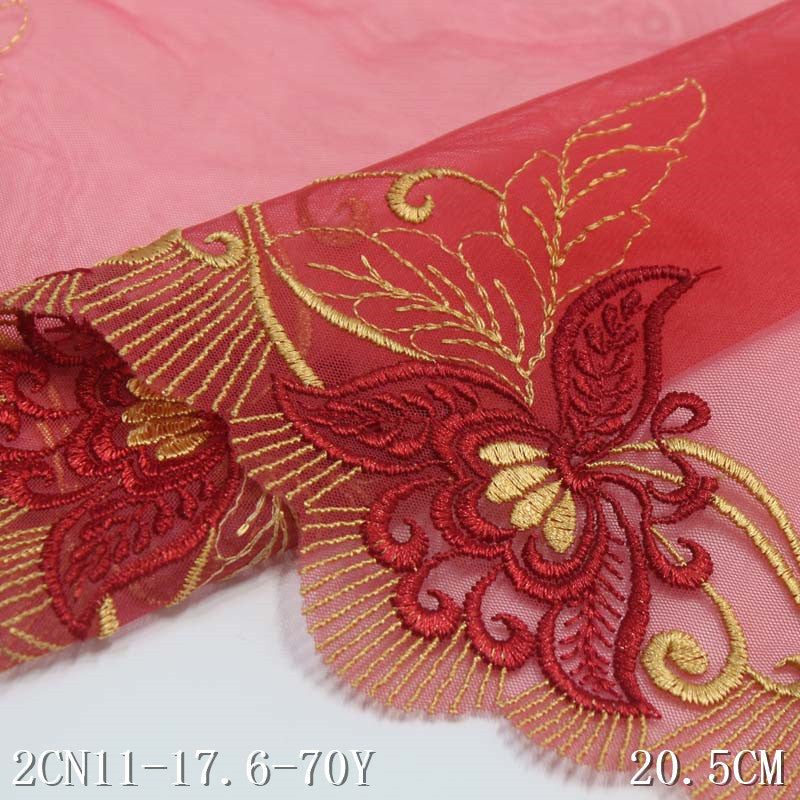 FREEDOMBEAUTY | Three-color mesh delicate butterfly flower embroidered lace, classical clothing curtain sofa cushion lace accessories