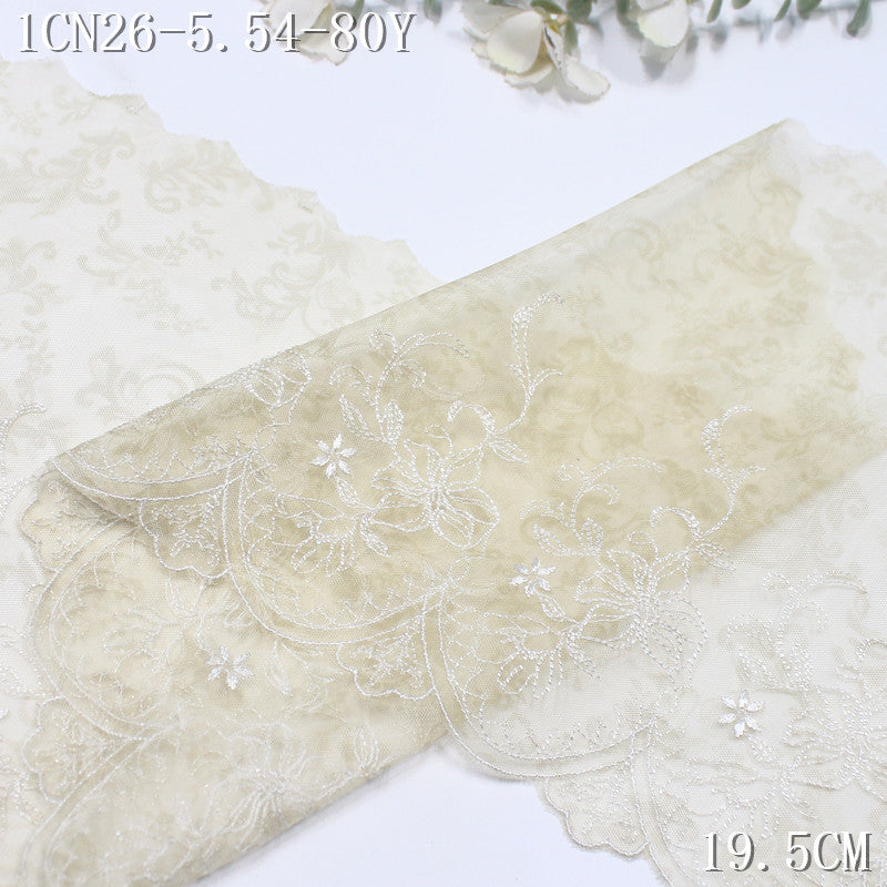 FREEDOMBEAUTY | [1Pack] Three-color printing mesh yarn embroidery lace classical pattern 23cm Hanfu ancient clothing fabric lace accessories DIY