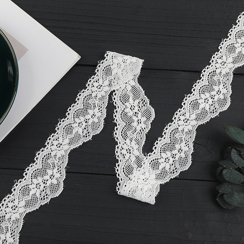 FREEDOMBEAUTY | [stretch] White warp knitted lace, elastic lace, exquisite wavy lace, home textile lace accessories