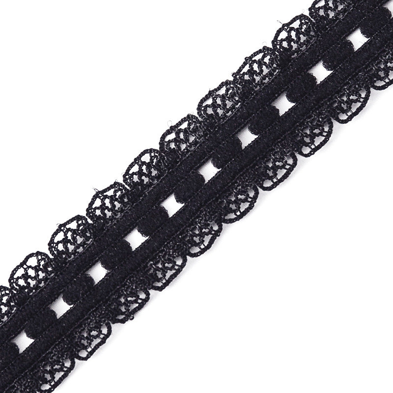 FREEDOMBEAUTY | Manufacturer supplies 1.5cm polka dot flower bud knitted elastic elastic ribbon clothing decorative webbing black and white spot