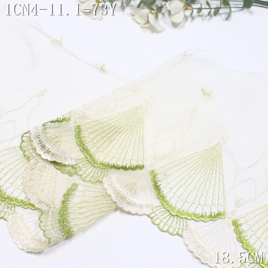 FREEDOMBEAUTY | [1pack] Three-color mesh fashion fan leaf texture embroidery lace 23cm clothing underwear skirt lace accessories