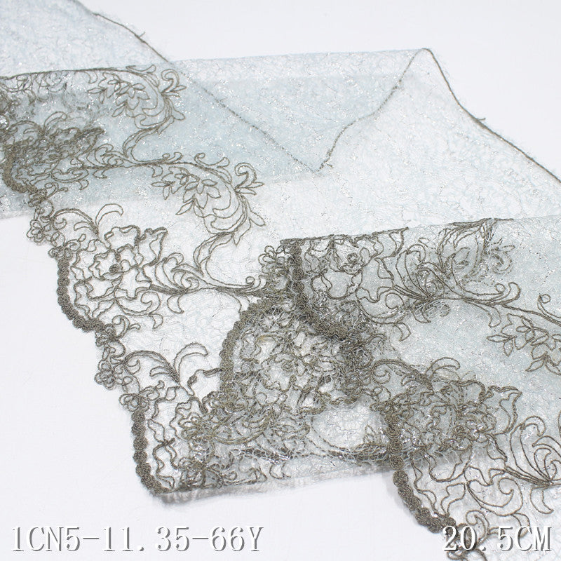 FREEDOMBEAUTY | Spot three-color lace mesh embroidery lace simple gold thread pattern 22cm clothing home textile lace accessories