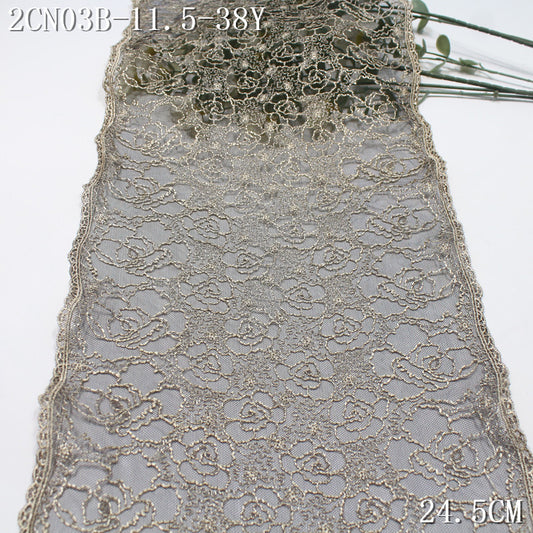 FREEDOMBEAUTY | Black mesh rice apricot fashion rose flower embroidered lace, clothing underwear decorative lace accessories