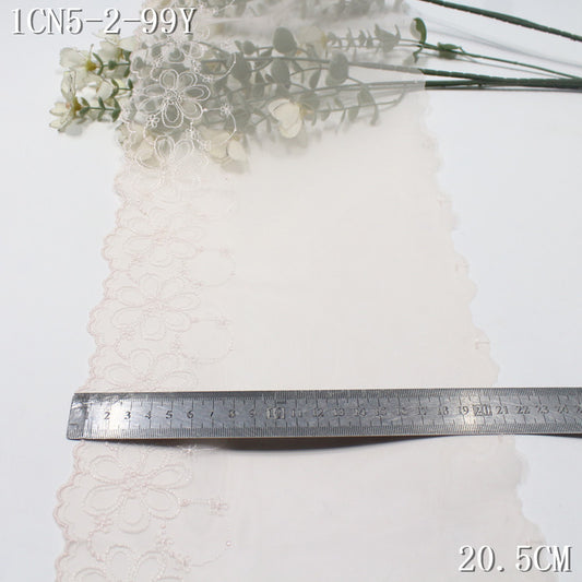 FREEDOMBEAUTY | Simple and plain light pink silver thread garland mesh embroidery lace, clothing underwear skirt accessories DIY