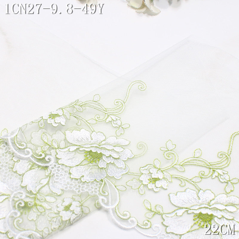 FREEDOMBEAUTY | [1Pack] Classic retro gold thread flower mesh embroidery lace, cheongsam dress underwear lace accessories DIY