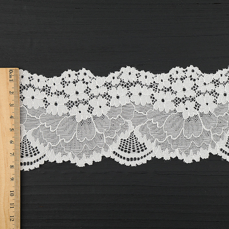FREEDOMBEAUTY | [stretch] 8cm white lace lace accessories elastic nylon lace edge, Lolita's small fresh lace accessories