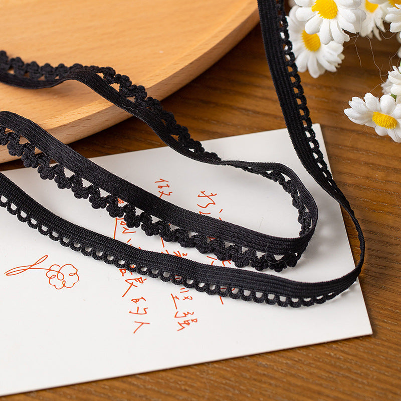 FREEDOMBEAUTY | Factory direct 1.0/1. 3CM bud belt black and white spot silk bud bear foot bud underwear clothing elastic elastic