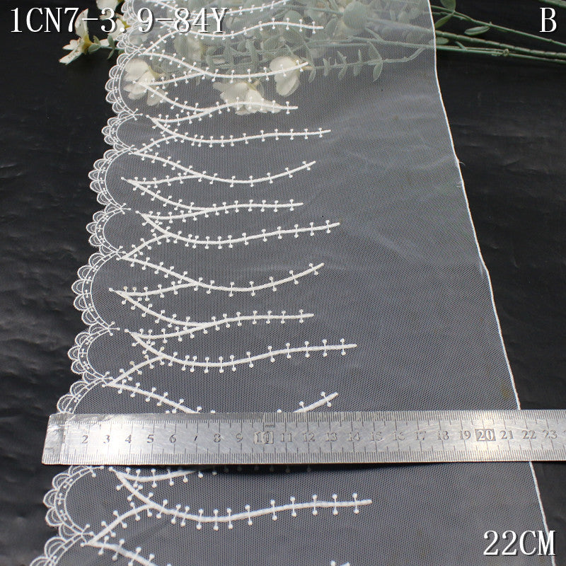 FREEDOMBEAUTY | 's simple grass single-wave light mesh embroidery lace, Mori clothing skirt hair accessories lace accessories