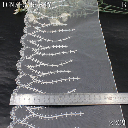 FREEDOMBEAUTY | 's simple grass single-wave light mesh embroidery lace, Mori clothing skirt hair accessories lace accessories