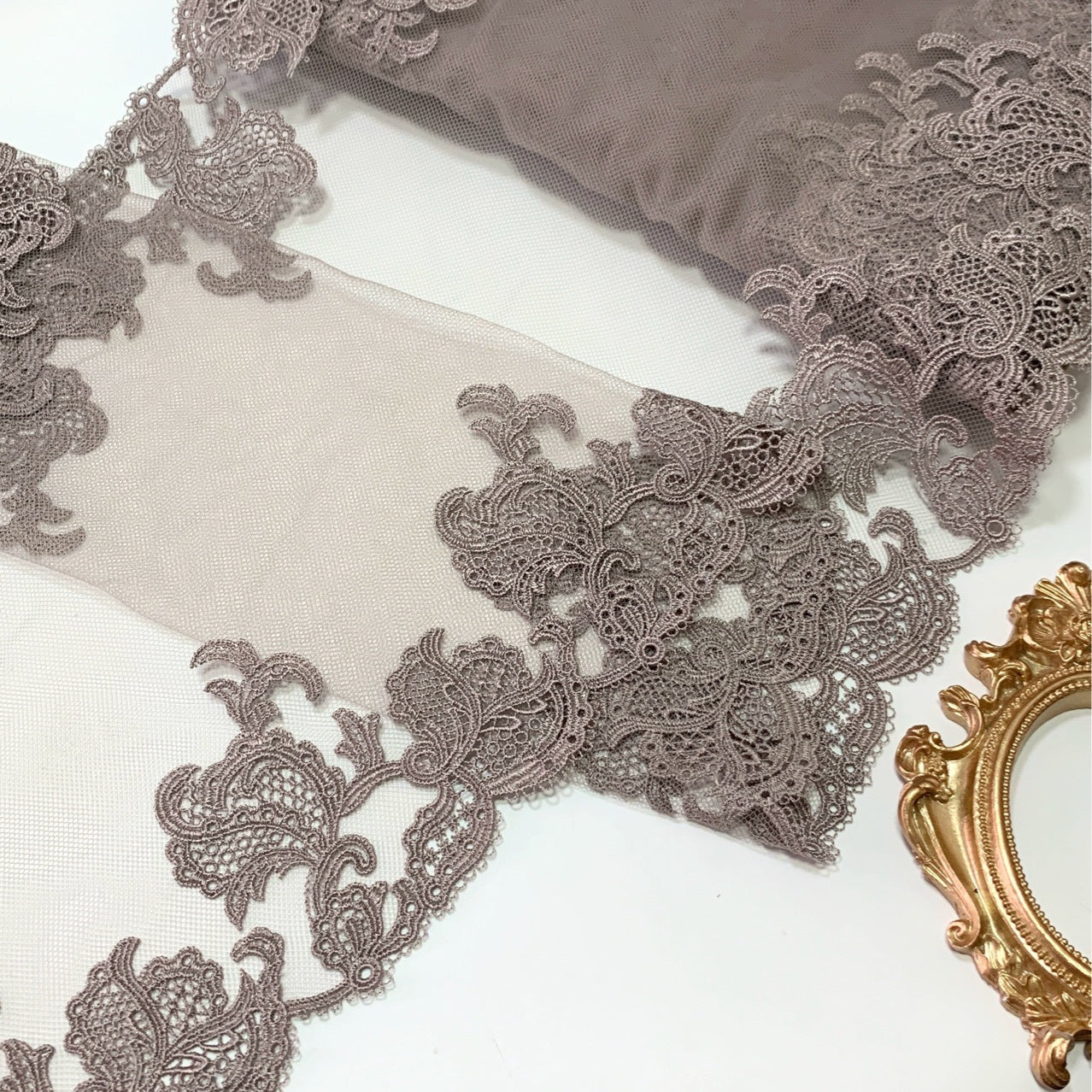FREEDOMBEAUTY | Spot bilateral light brown water-soluble splicing mesh lace lace accessories decorative design DIY