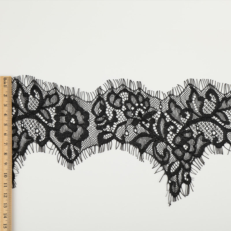 FREEDOMBEAUTY | [laser-cut lace] Black eyelash lace, hot-selling eyelash lace, home textile Lolita light luxury lace accessories