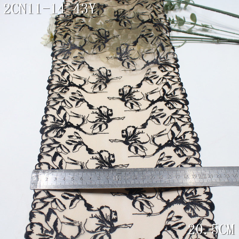 FREEDOMBEAUTY |  European retro flower skin tone mesh embroidery lace 20cm clothing lingerie lace accessories