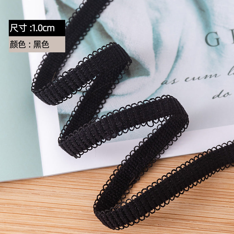 FREEDOMBEAUTY | Manufacturer supplies 1.0cm knitted white threaded rope with spot nylon elastic skin centipede bud elastic band
