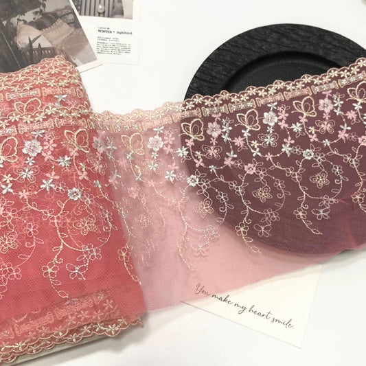 FREEDOMBEAUTY | Spot exquisite butterfly embroidery imitation wear ribbon embroidery lace accessories design DIY