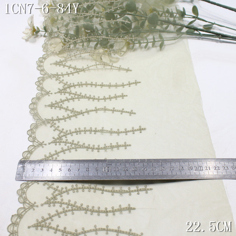 FREEDOMBEAUTY | 's simple grass single-wave light mesh embroidery lace, Mori clothing skirt hair accessories lace accessories