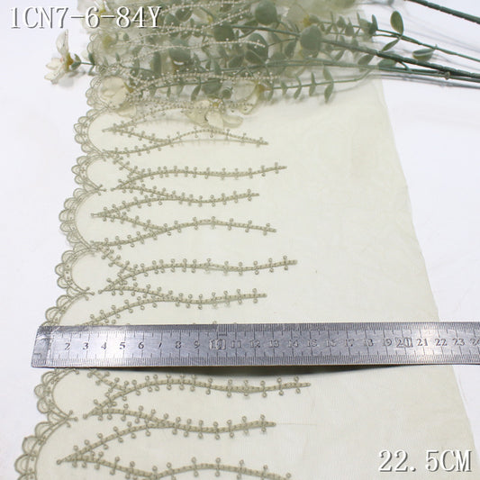 FREEDOMBEAUTY | 's simple grass single-wave light mesh embroidery lace, Mori clothing skirt hair accessories lace accessories