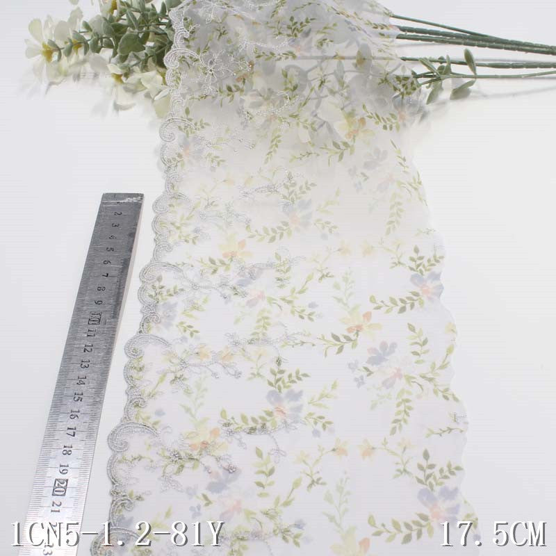 FREEDOMBEAUTY | [1Pack] Art and antique style exquisite printed mesh embroidery lace, light Hanfu performance clothes lace accessories DIY