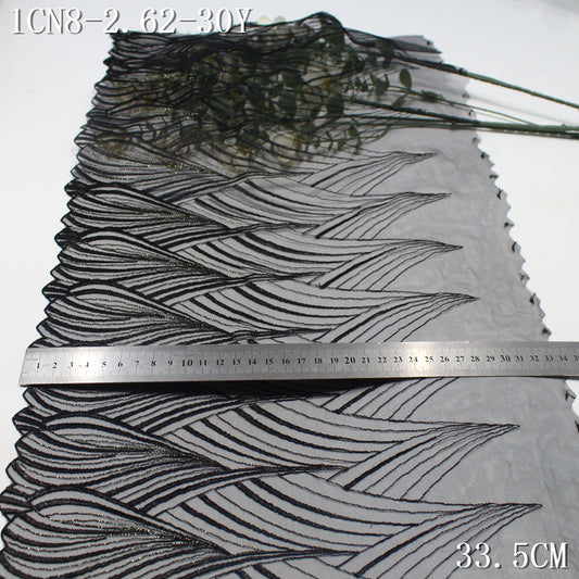 FREEDOMBEAUTY | Fashion Flowing Gold Thread Phoenix Tail Mesh Embroidery Lace, Clothing Dress Skirt Lace Accessories
