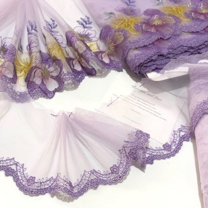 FREEDOMBEAUTY | Spot heavy industry smudge printing bright embroidery mesh lace accessories decoration DIY clothing fabric