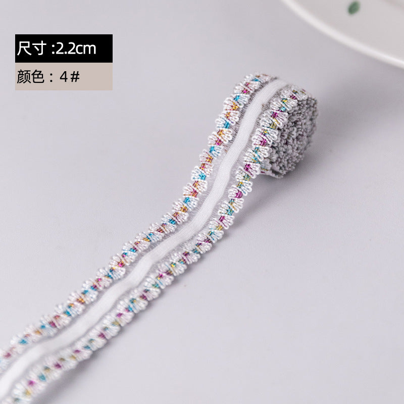 FREEDOMBEAUTY | Factory direct sales 1.2cm/2.2cm color nylon crown teeth elastic fish silk elastic band clothing underwear accessories
