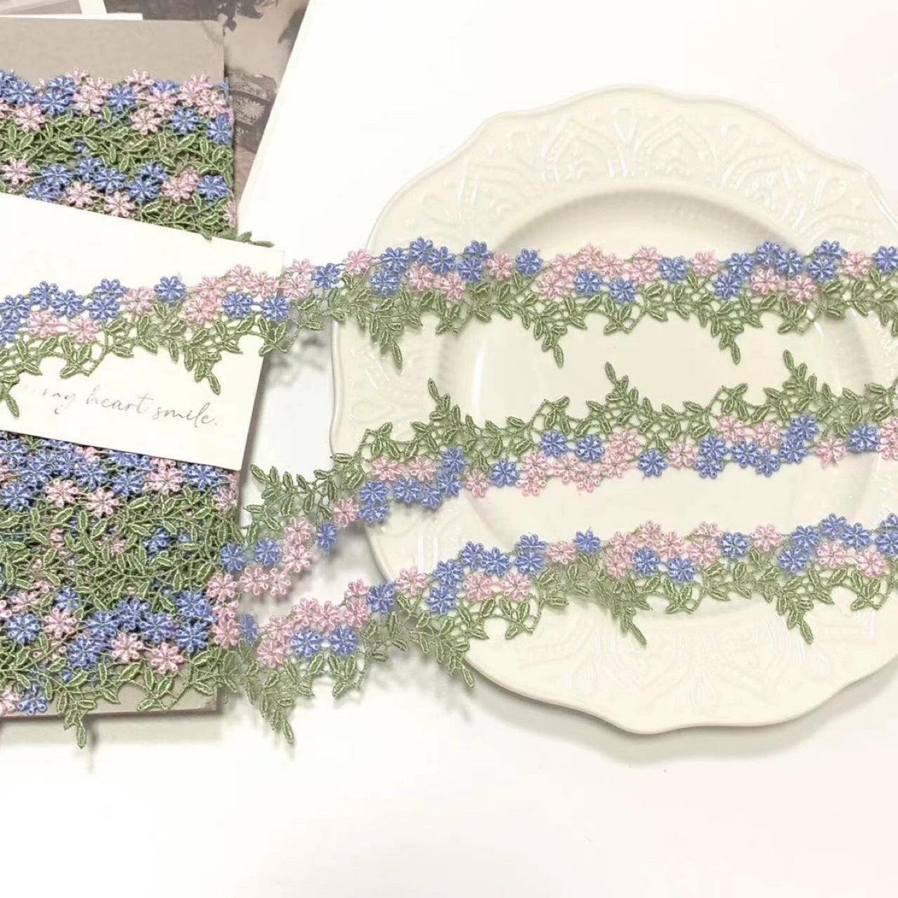 FREEDOMBEAUTY | Spot retro water-soluble flower embroidery lace fine clothing DIY cheongsam design