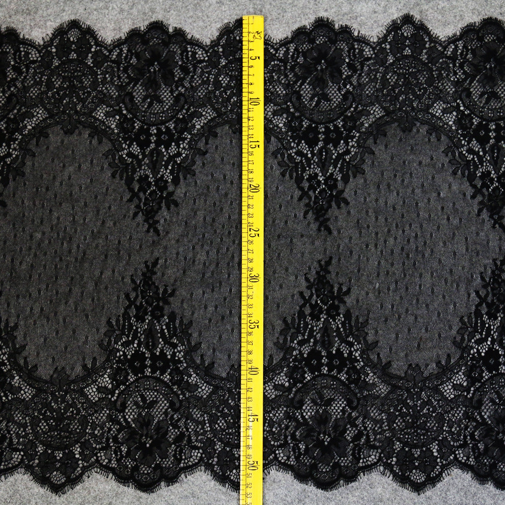 FREEDOMBEAUTY | 53cm wide symmetrical eyelash lace, positioning eyelash lace fabric, computer embroidered lace