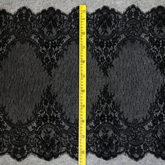 FREEDOMBEAUTY | 53cm wide symmetrical eyelash lace, positioning eyelash lace fabric, computer embroidered lace