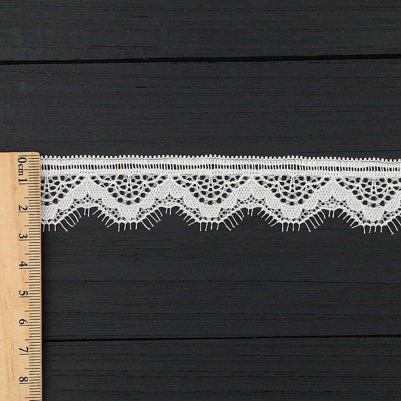 FREEDOMBEAUTY | [stretch] White hollow lace lace accessories, wavy lace edges, small fresh clothing home textile elastic lace accessories
