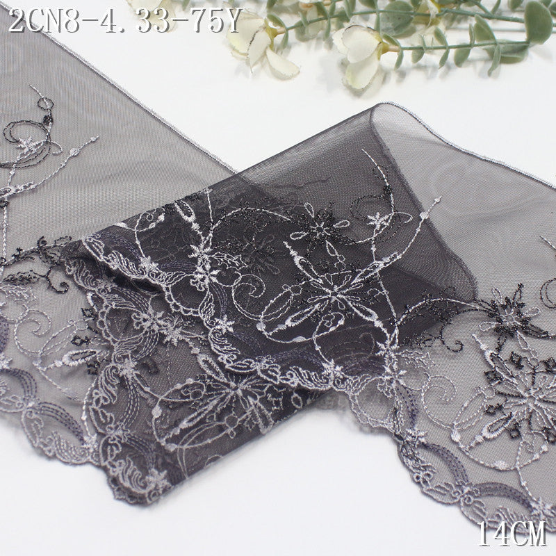 FREEDOMBEAUTY | [1Pack] French exquisite gold and silver thread beautiful pattern mesh embroidery lace, high-end dress decoration accessories