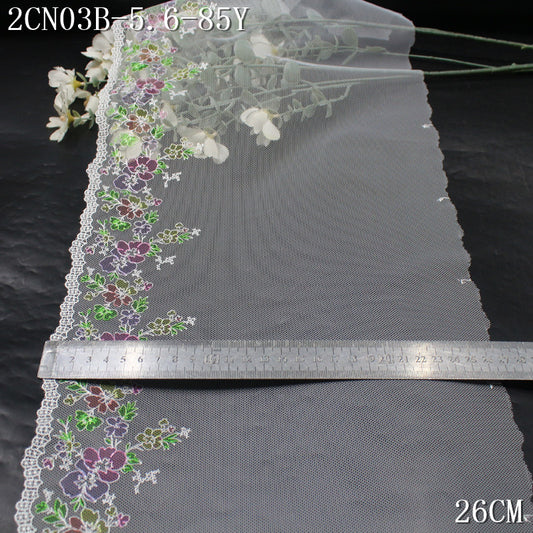 FREEDOMBEAUTY |  simple fresh color flower light mesh embroidery lace, children's skirt DIY lace accessories