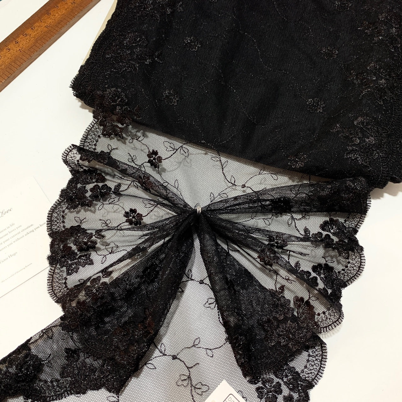FREEDOMBEAUTY | Spot black and gray bilateral mesh embroidery lace accessories DIY design clothing fabric