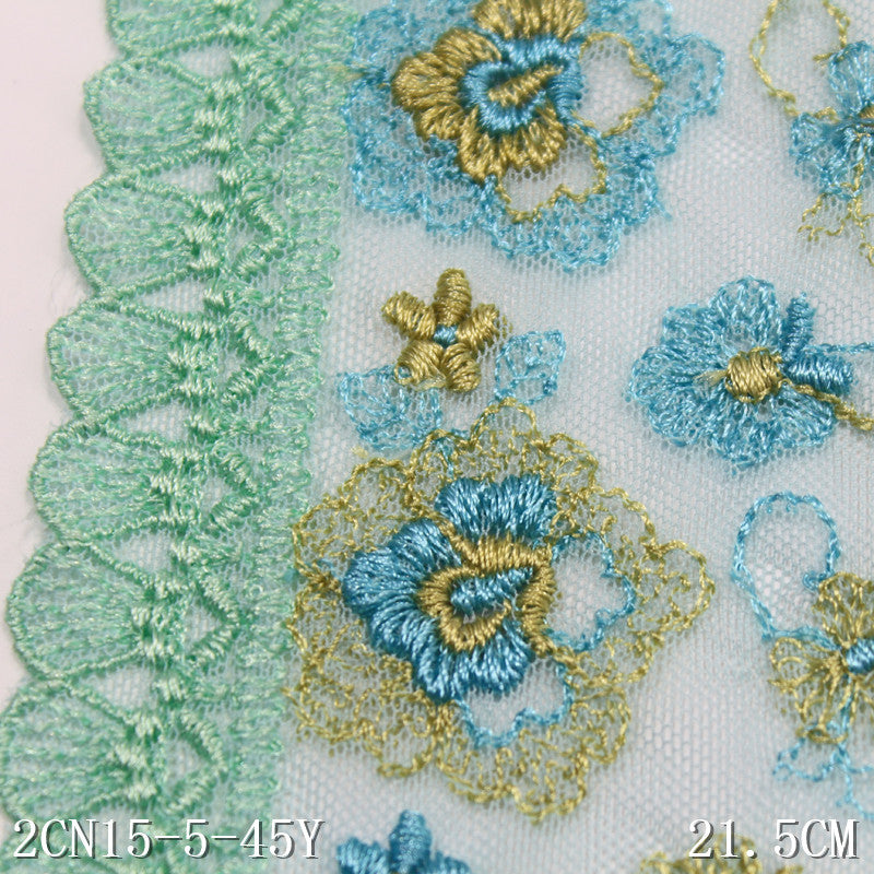 FREEDOMBEAUTY | Pastoral fresh fuchsia exquisite flower embroidered lace 23cm clothing accessories lace accessories
